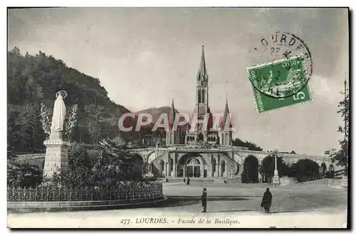 Cartes postales Lourdes Facade de la Basilique