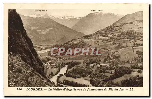 Cartes postales Lourdes La Vallee d&#39Argeles Vue du funiculaire du Pic Du Jer