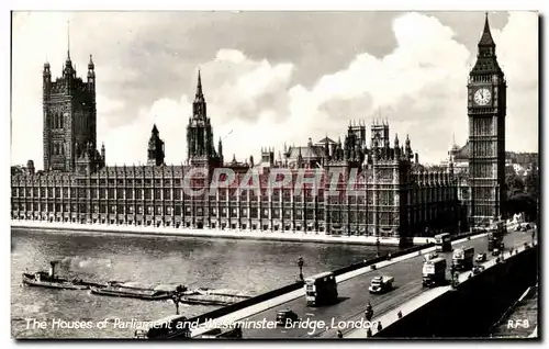 Cartes postales moderne The houses of Parliament and Westminster Bridge London