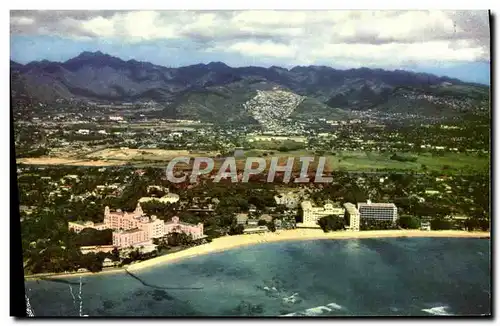 Moderne Karte Waikiki Aerial Three Famous Honolulu hotels