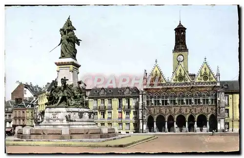 Cartes postales moderne Saint Quentin Monument de la Defense et l'hotel de ville