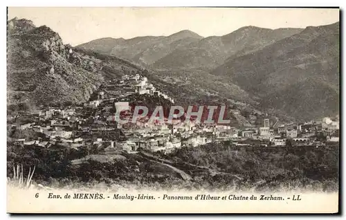 Ansichtskarte AK Environs de Meknes Moulay Idriss Panorama d&#39Hibeur et chateau du ZErham