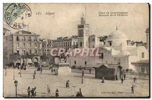 Cartes postales Alger Place du Gouvernement Mosquee de la pecherie