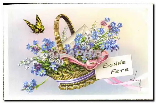 Cartes postales Fantaisie Bonne Fete Papillon