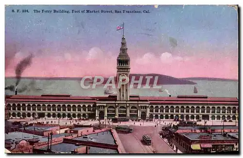 Ansichtskarte AK The Ferry Building Foot of Market Street San Francisco