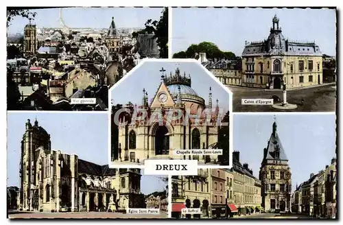 Cartes postales moderne Dreux Vue Generale La Caisse d&#39Epargne Eglise Saint Pierre le beffroi