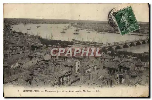 Cartes postales Bordeaux Panorama Pris de la Tour Saint Michel