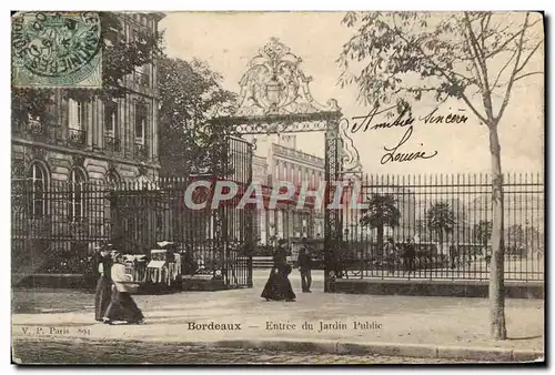 Cartes postales Bordeaux Entree du Jardin Public