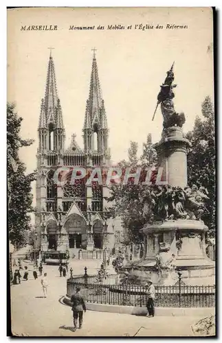 Cartes postales Marseille Monument des Mobiles et L&#39Eglise des Reformes