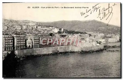 Cartes postales Alger Vue Prise Du Port Le Boulevard Amiral Pierre
