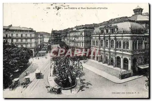 Ansichtskarte AK Alger Le Theatre Et Rue Dumont D&#39Urville