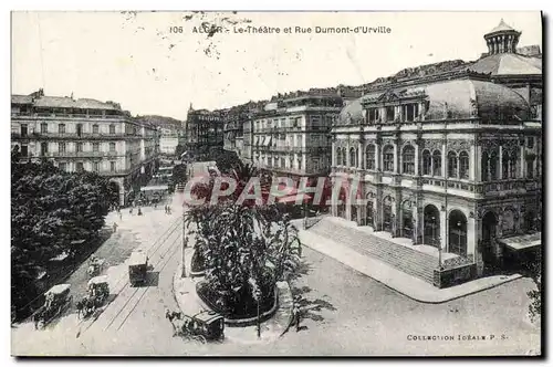 Cartes postales Alger Le Theatre Et Rue Dumont D&#39Urville