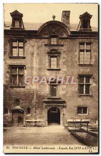 Cartes postales Bourges Hotel Lallemant Facade Est