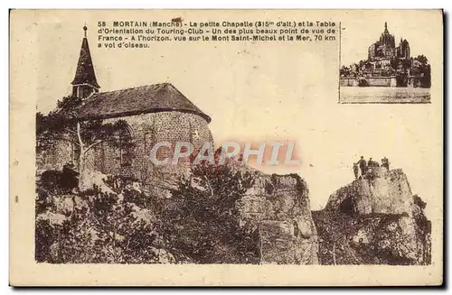 Cartes postales Mortain La Petlte Chapelle et la table D&#39Orientation du Touring Club
