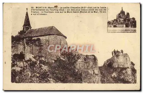 Cartes postales Mortain La Petlte Chapelle et la table D'Orientation du Touring Club