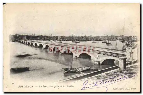 Cartes postales Bordeaux Le Pont Vue Prise De La Bastide