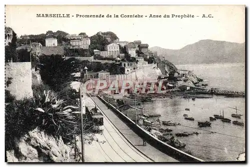 Ansichtskarte AK Marseille Promenade De La Corniche Anse Du Prophete Tramway