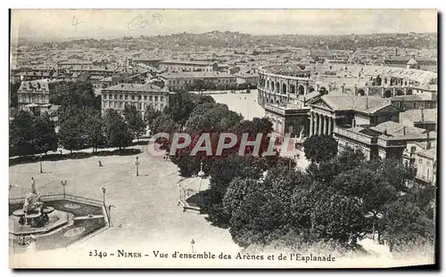 Cartes postales Nimes Vue D&#39Ensemble Des Arenes Et De I&#39Esplanade