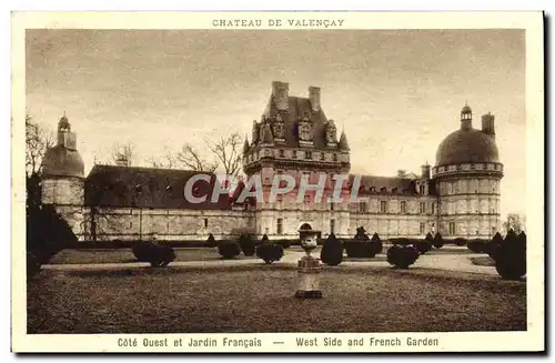 Ansichtskarte AK Chateau De Valencay Cote Ouest et jardin francais