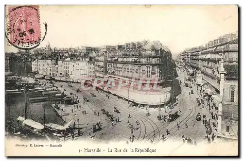 Cartes postales Marseille La Rue De La Republique