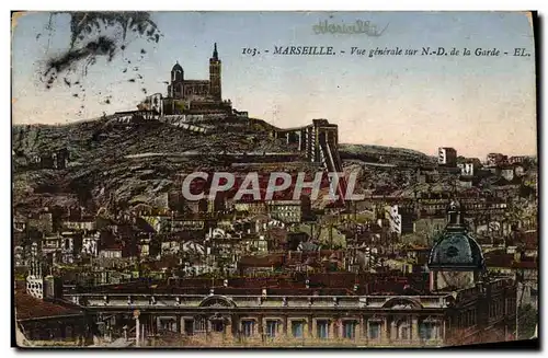 Cartes postales Marseille Vue Generale Sur ND De La Garde