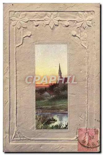 Cartes postales Fantaisie Paysage Clocher