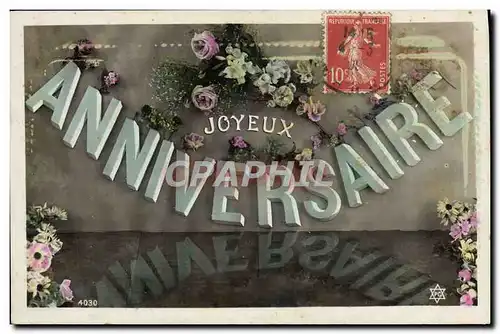 Cartes postales Fantaisie Fleurs Anniversaire