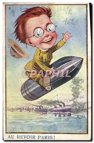 Cartes postales Fantaisie Enfant Paris Bateau