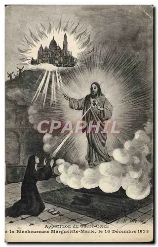 Ansichtskarte AK Fantaisie Apparition du Sacre Coeur a la bienheureuse Marguerite Marie