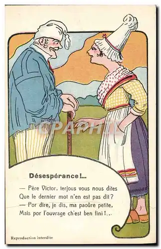 Cartes postales Fantaisie Desperance Folklore