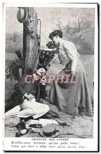 Cartes postales Fantaisie Femme Dejeuner sur l&#39herbe