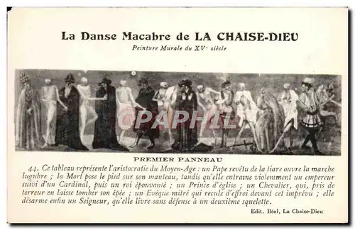 Cartes postales La danse macabre de La Chaise Dieu