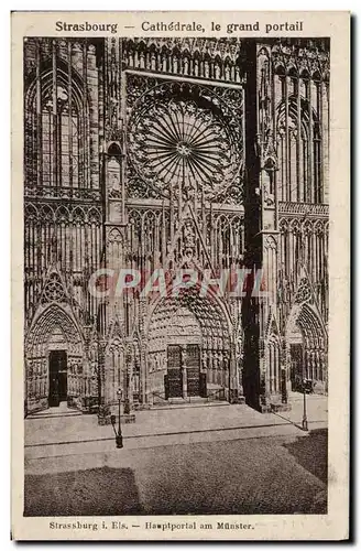 Cartes postales Strasbourg Cathedrale le grand portail