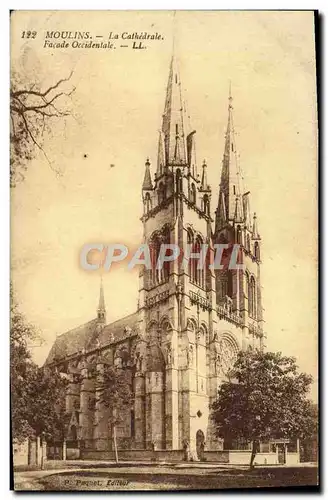 Cartes postales Moulins La cathedrale Facade occidentale