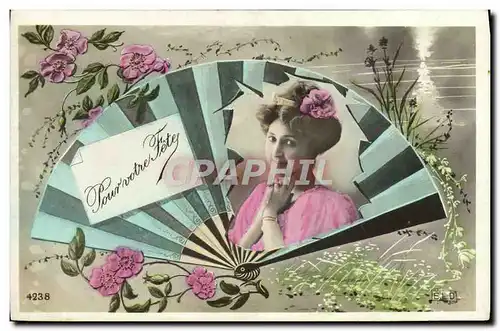 Cartes postales Fantaisie Femme Eventail