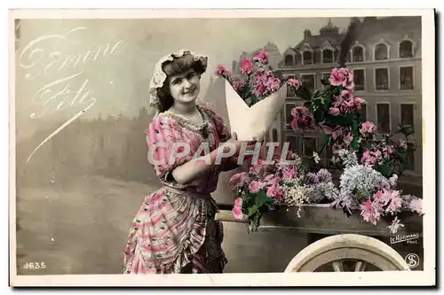 Cartes postales Fantaisie Femme Fleurs