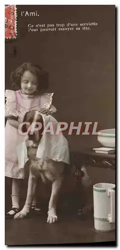 Cartes postales Fantaisie Enfant Chien