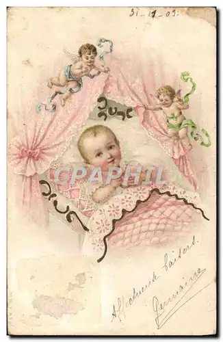 Cartes postales Fantaisie Enfant Bebe Ange Anges