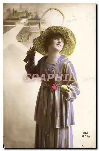 Cartes postales Fantaisie Femme Tennis