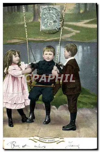 Cartes postales Fantaisie Enfants Balancoire