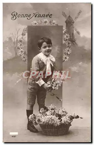 Cartes postales Fantaisie Enfant Moulin a vent