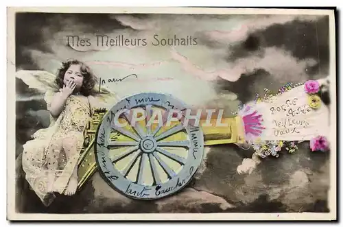 Cartes postales Fantaisie Ange Roue