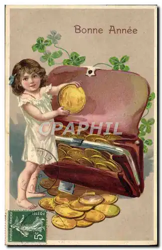 Cartes postales Fantaisie Enfant Pieces de monnaie