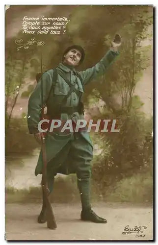 Cartes postales Fantaisie Soldat Militaria