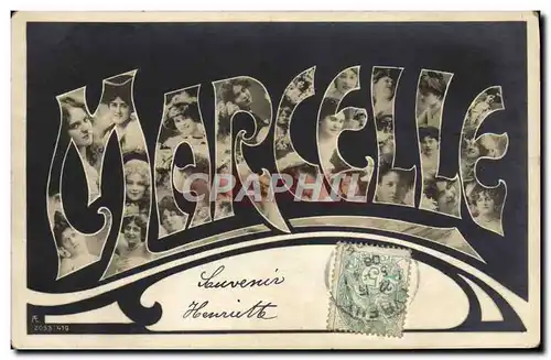 Cartes postales Fantaisie Femmes Prenom Marcelle