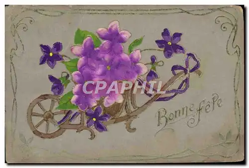 Cartes postales Fantaisie Fleurs Brouette