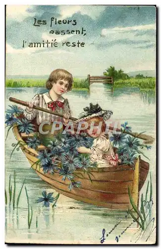 Ansichtskarte AK Fantaisie Enfants Bateau