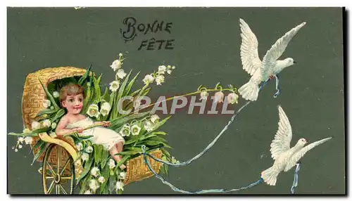Cartes postales Fantaisie Ange Muguet Colombes