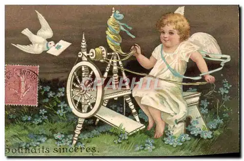 Cartes postales Fantaisie Ange Anges Colombe