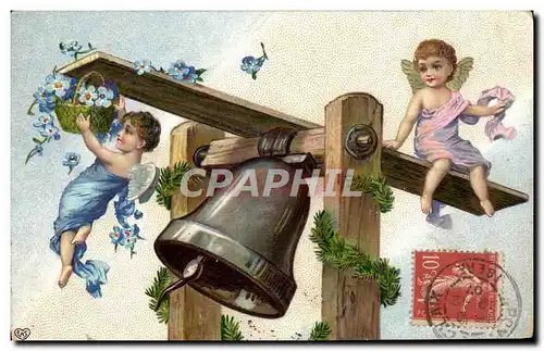 Cartes postales Fantaisie Ange Anges Cloche